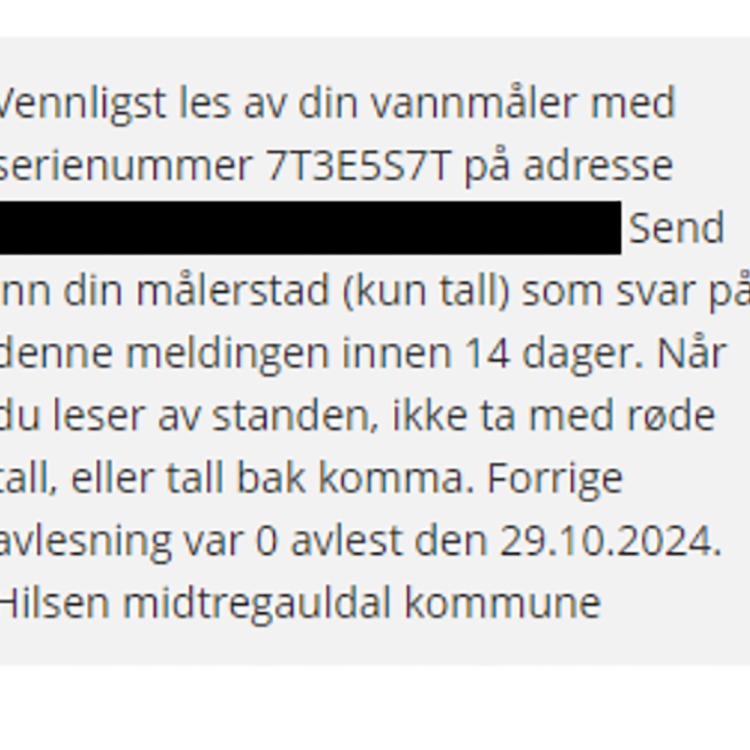 Bilde av SMS-en